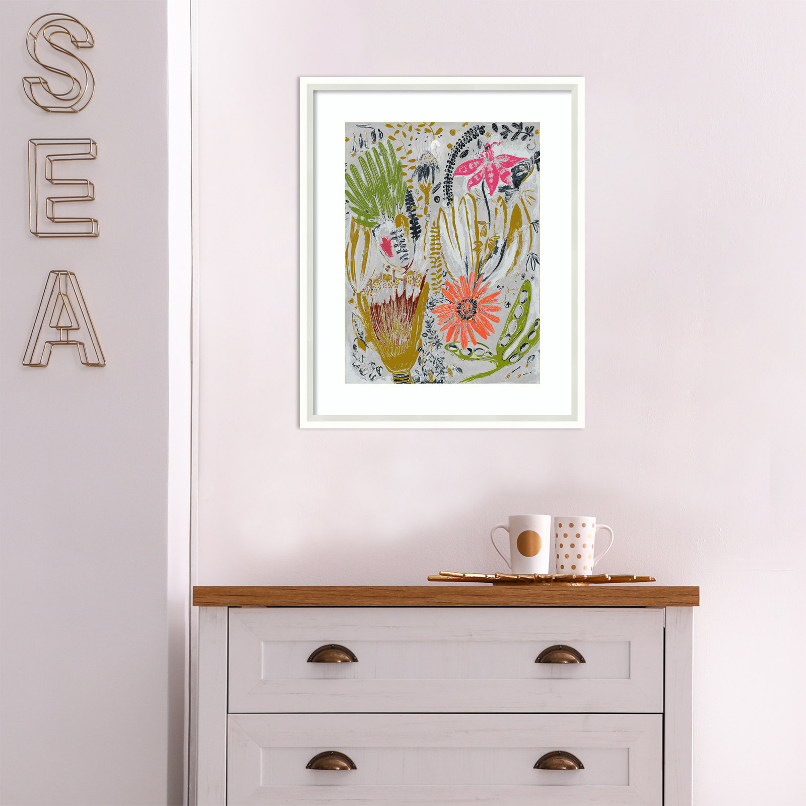 Tropical Blooms by Maya Woods, White, 17" W x 21" H