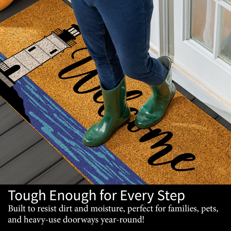 Tapis Coast Coast Coir, Blue/Black/White/Tan