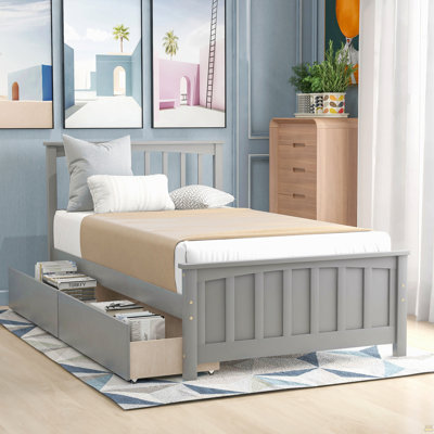 Lit plateforme simple avec deux tiroirs