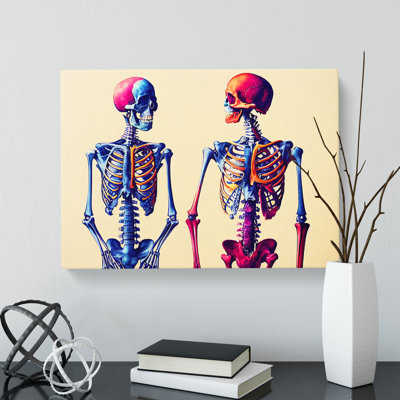 Two Skeletons - Wrapped Canvas