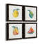 Happy Lemon - ensemble de 4 peintures sur toile encadrées-60149335-60149329
