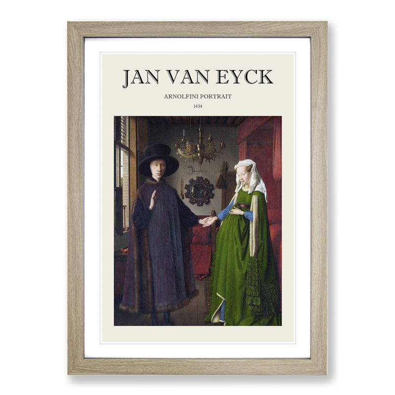 Arnolfini Portrait by Jan van Eyck - Framed Print, Oak Framed, 48cm H x 36cm W x 2cm D