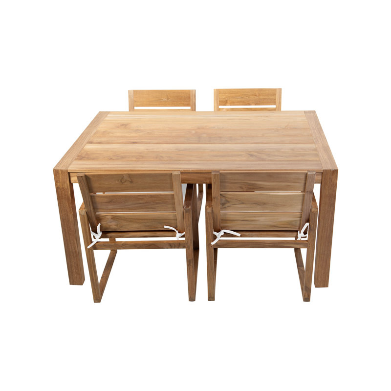 Kortnie 5 - Piece Solid Wood Dining Set, White