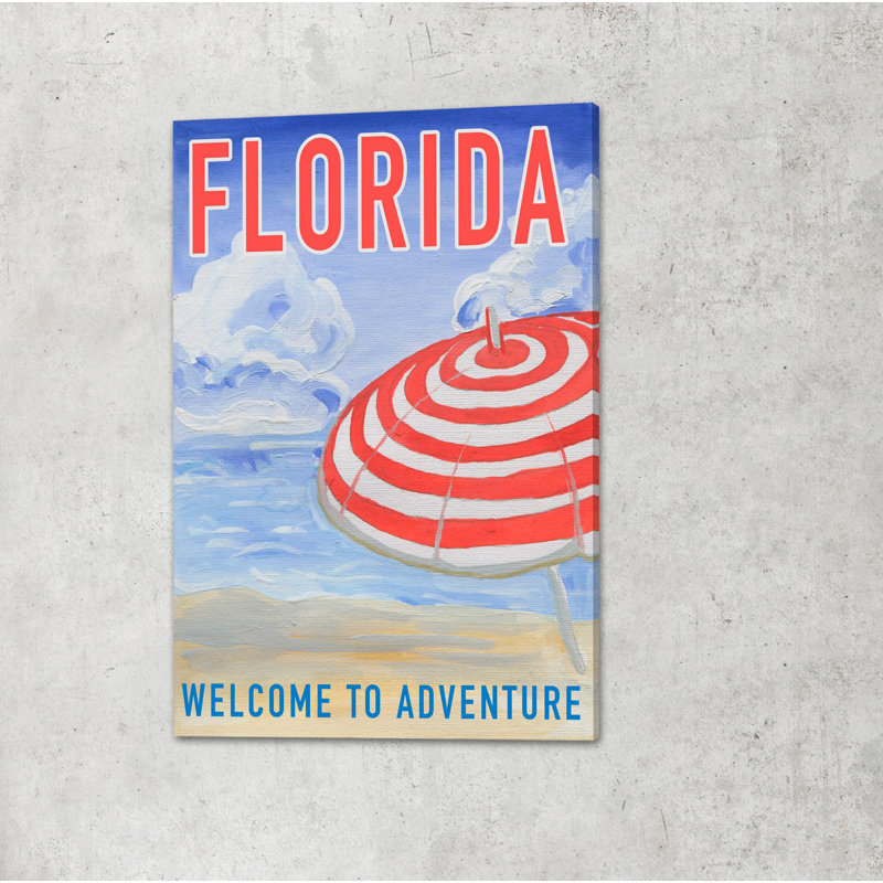 « welcome to adventure », reproduction de peinture à l’acrylique encadrée, H 30 po x l 20 po x P 1,5 po