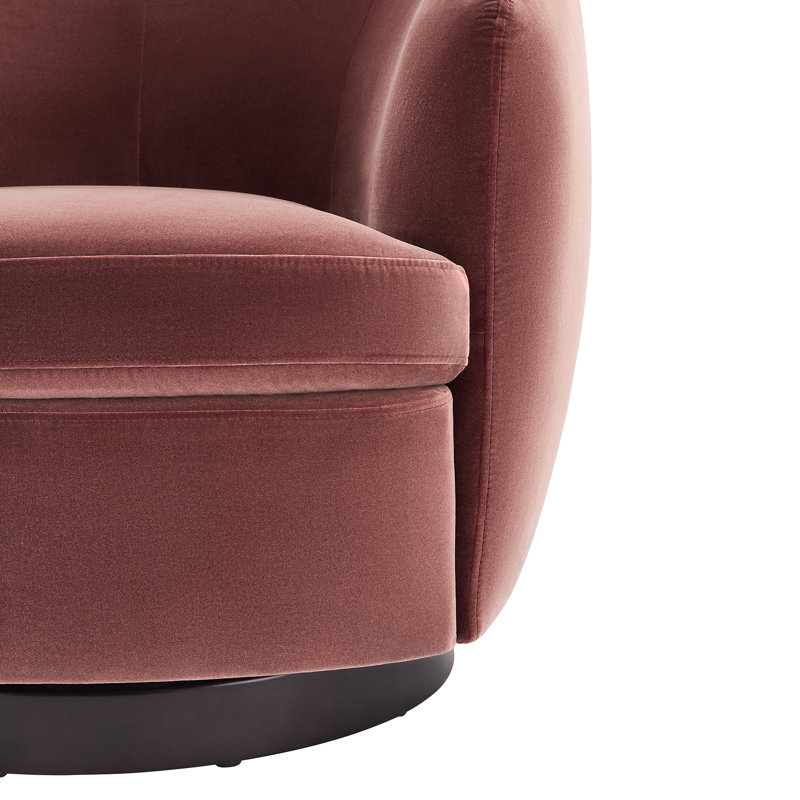 Fauteuil demi-tonneau Marcy, Velours brun rougeâtre Falkirk