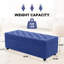 Banc de rangement avec repose-pieds de 50 po avec rangement pour le salon, bleu-432963394