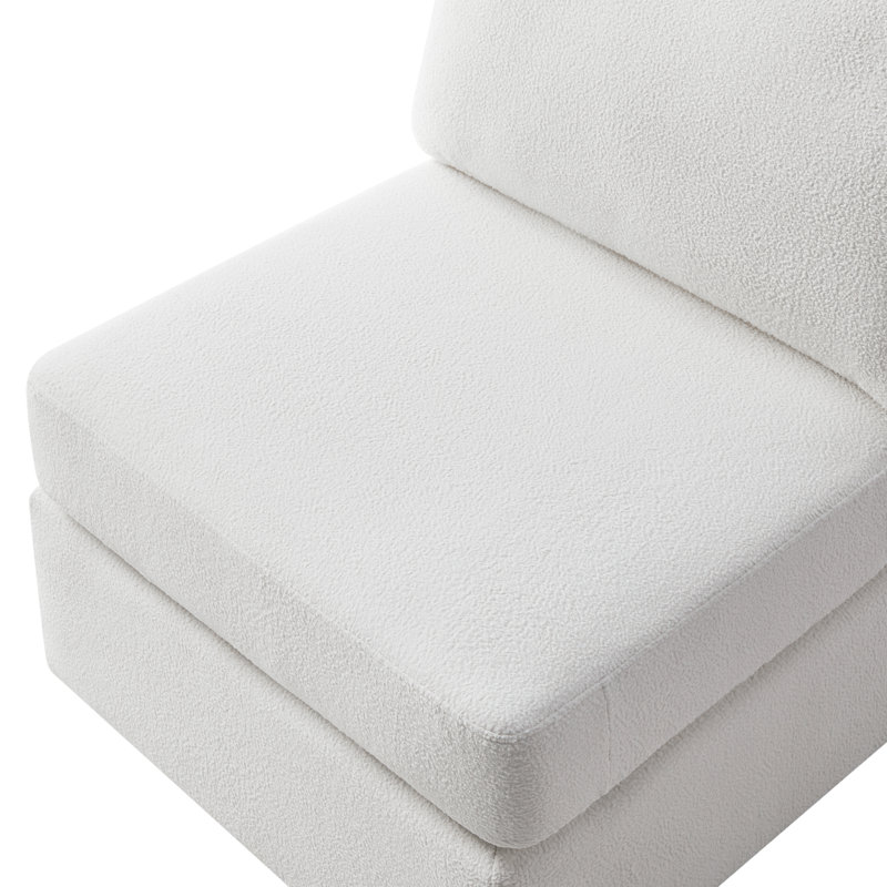 Mchargue Chandler 5-Piece Sectional, Ivory Polyester