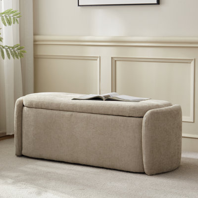 Stana Upholstered Storage Ottoman Bench with Large Hidden Storage