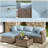 9 Pcs Outdoor Cushion Slipcovers All-Weather Patio Cushion Covers For Outdoor Furniture, Covers Only-1532766482