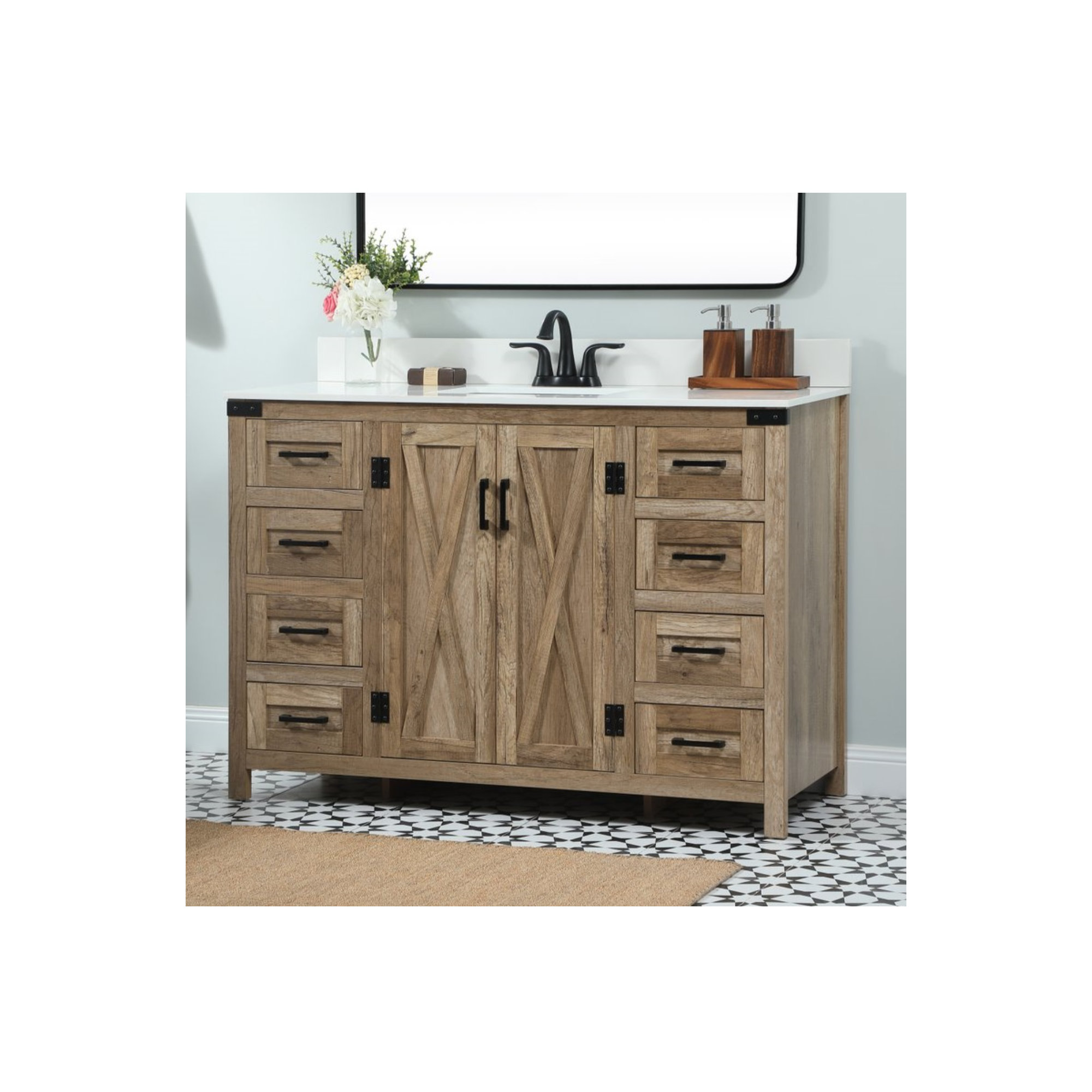 Slayton 48'' Single Bathroom Vanity, Natural Oak