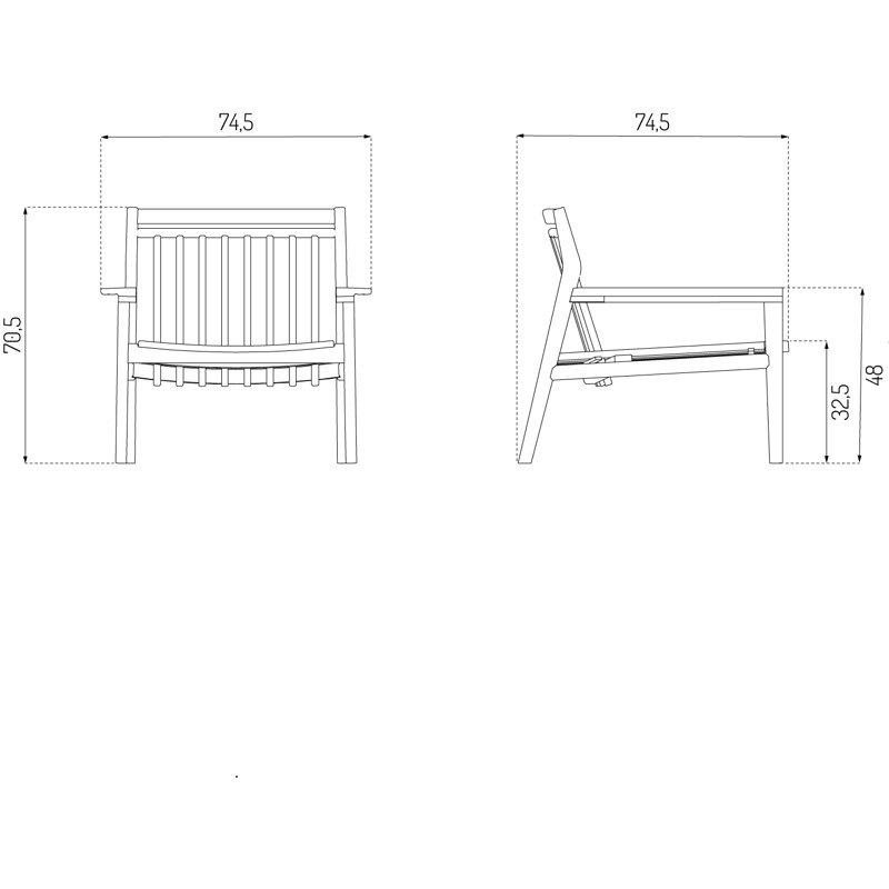 Sammen Outdoor Teak Lounge Chair