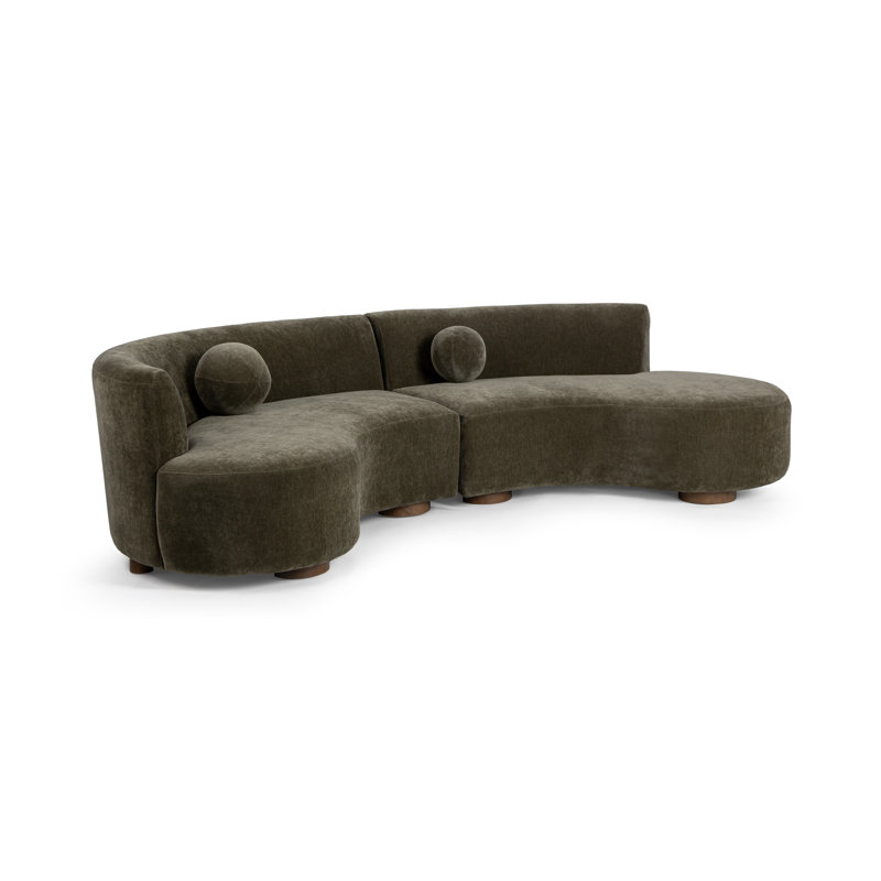 Octavia Upholstered Sectional, Olive Moss