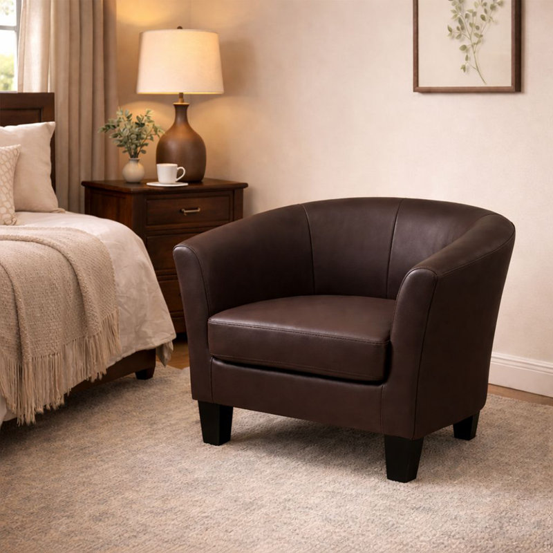 Fauteuil d'appoint en similicuir chocolat, Chocolate