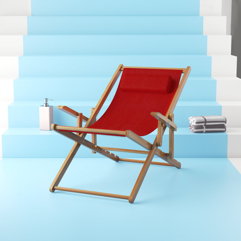 Chaise de plage inclinable Festus, Rouge