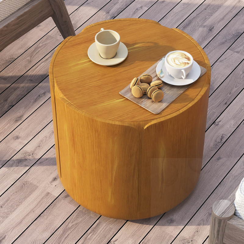 Table ronde ronde en bois, Naturel
