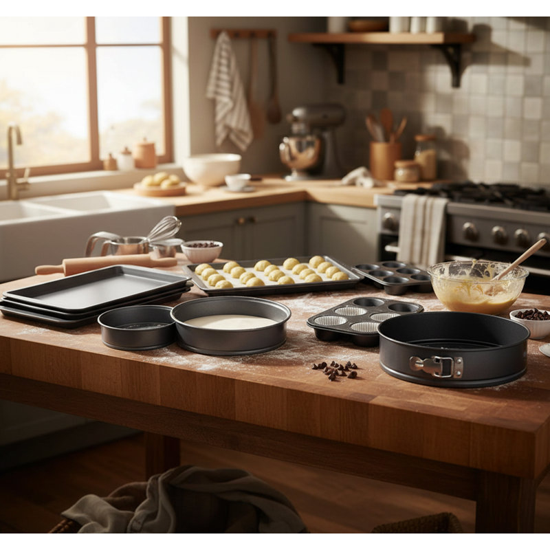 KYEUIN 8 Piece Non-Stick Steel Bakeware Set