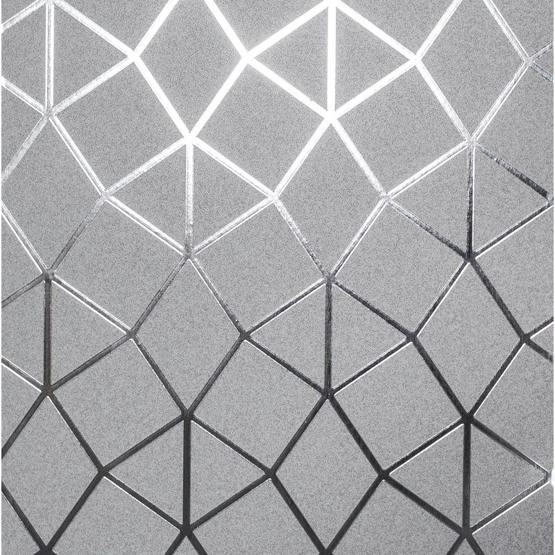 Platinum Geo Trellis 10.05m x 53cm Wallpaper Roll, Silver