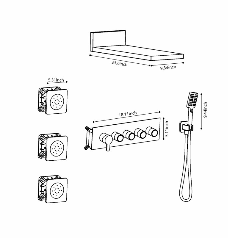 Complete Shower System With Rough In-valve