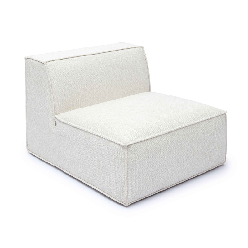 Cherylee Cream Chenille Basketweave Armless Chair