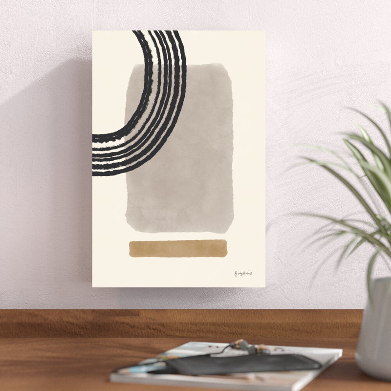 «Geo Abstract III Neutral» par Becky Thorns, reproduction sur toile, H 12 po x l 8 po, Non, Unframed