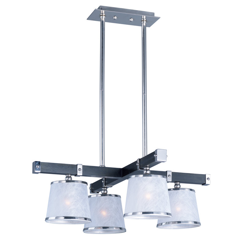 Cayton 4 - Light Kitchen Island Pendant, Wenge and Polished Nickel