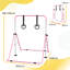 HOMCOM Kids Gymnastics Bar Adjustable Height Folding with Hand Grips Pink