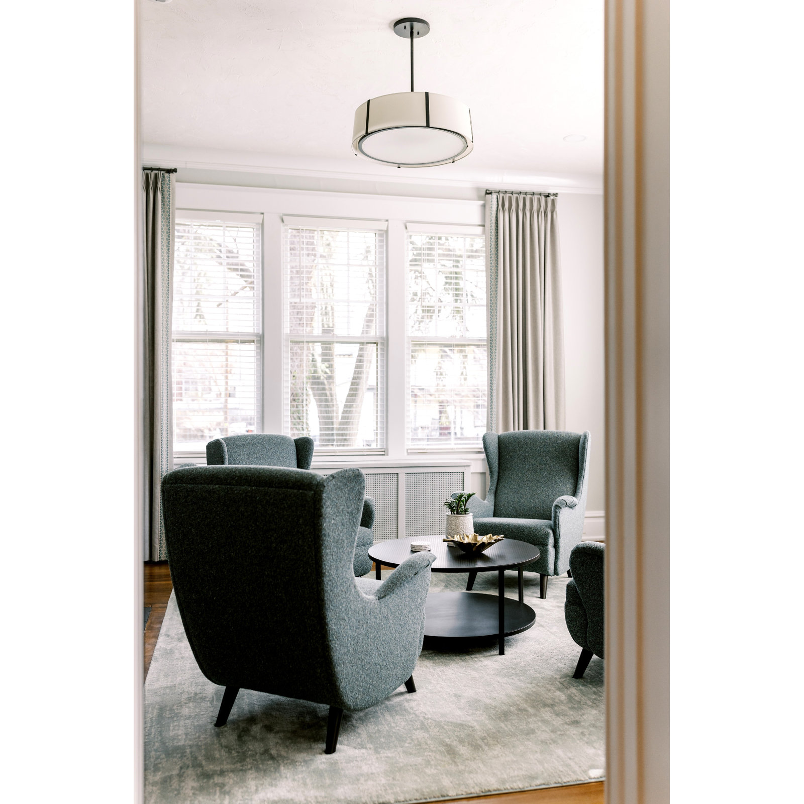 Marietta 6 - Light Dimmable Drum Chandelier, Matte Black