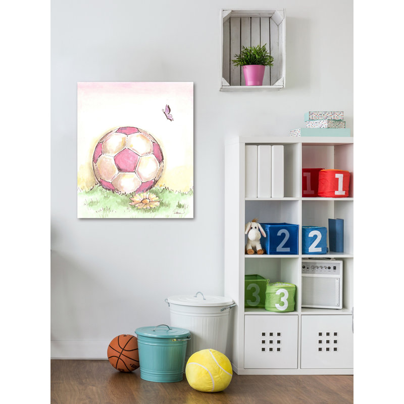 "Soccer" par Reesa Qualia, reproduction sur toile tendue, H 36 po x l 30 po x P 1,5 po