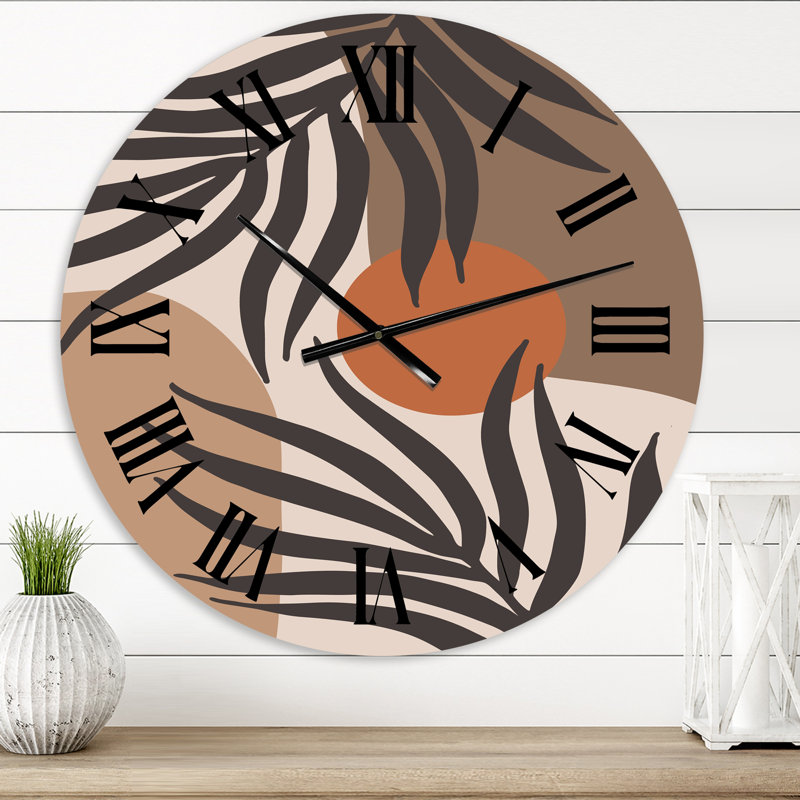 Lune et soleil en forme de terre cuite rétro III - horloge murale moderne, Moyenne