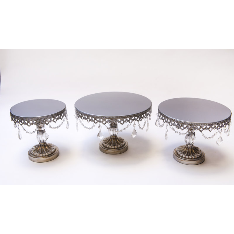 Présentoir à gâteaux 3 pièces Nunez, Argent