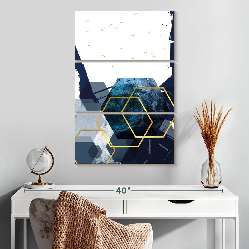 Avery hexagonal paysage doré II, H 32 po x l 20 po