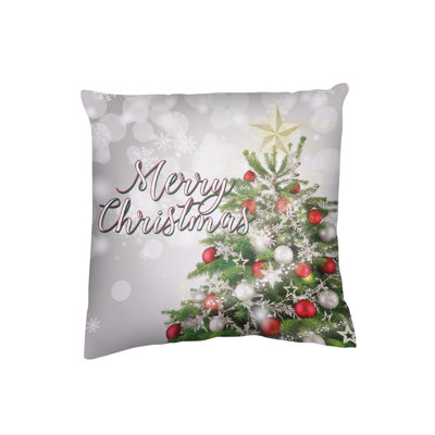Coussin décoratif Merry Christmas Tree 18 po x 18 po - imprimé recto-verso