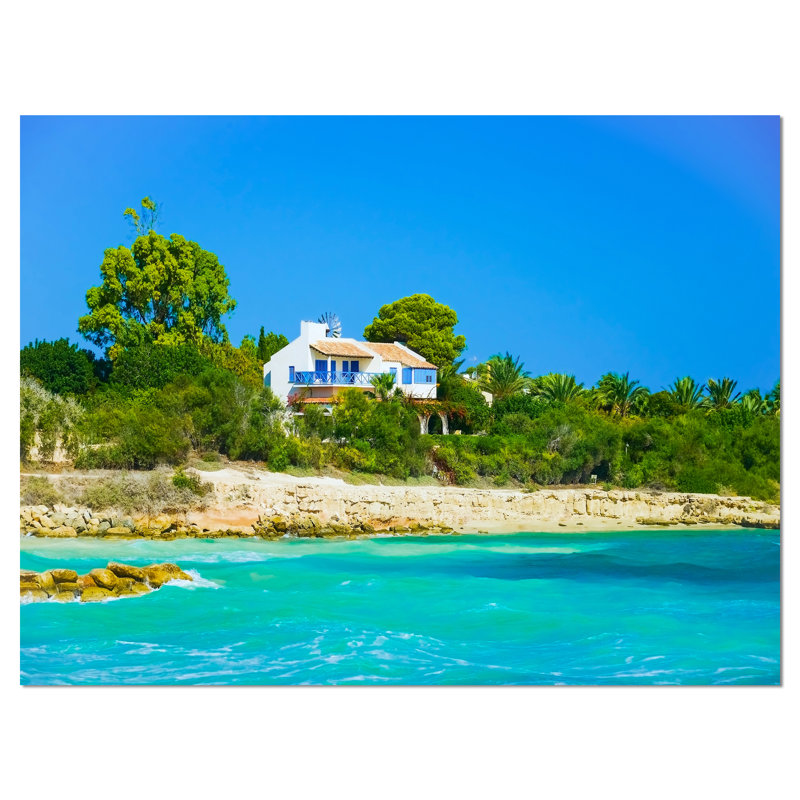 Maison sur l'île de Chypre - reproduction de photo sur toile tendue, H 30 po x l 40 po x P 1 po