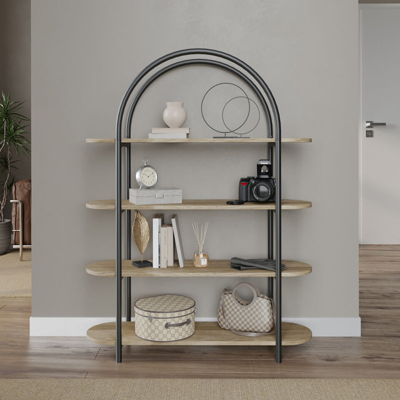 Amorie 46.4567cm H x 35.4331cm W Solid Wood Bookcase, Oak