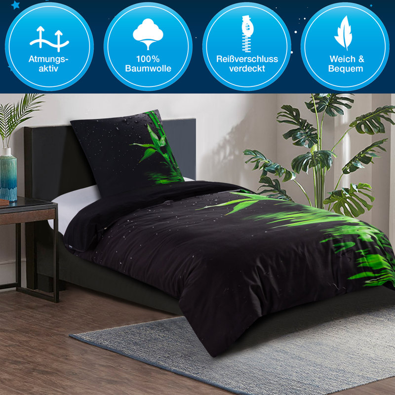 Cotton No Pattern Duvet Cover Set with Pillowcases Included