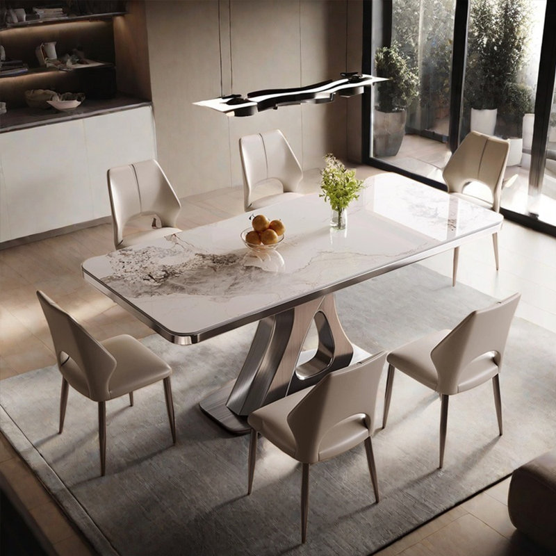 Ensembles de table à manger de style moderne et luxueux, H 29,53 po x L 70,87 po x l 35,43 po