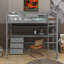 Lit mezzanine simple avec bureau, tableau noir et 3 tiroirs