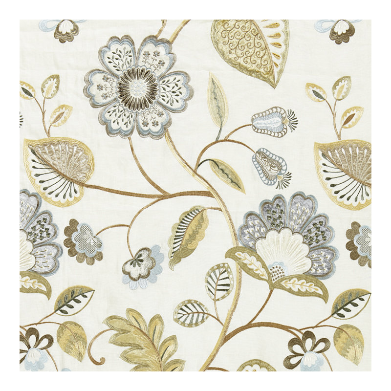 Jardin Willowood Embroidery Fabric, Summer Sage