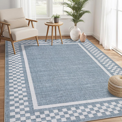 Modern Border Machine Washable Area Rug for Living Room Bedroom Stain Resistant Throw Carpet for Home Decor Office