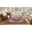 Tapis rouge en laine noué à la main à motif floral médaillon classique traditionnel rouge moderne-1623227493