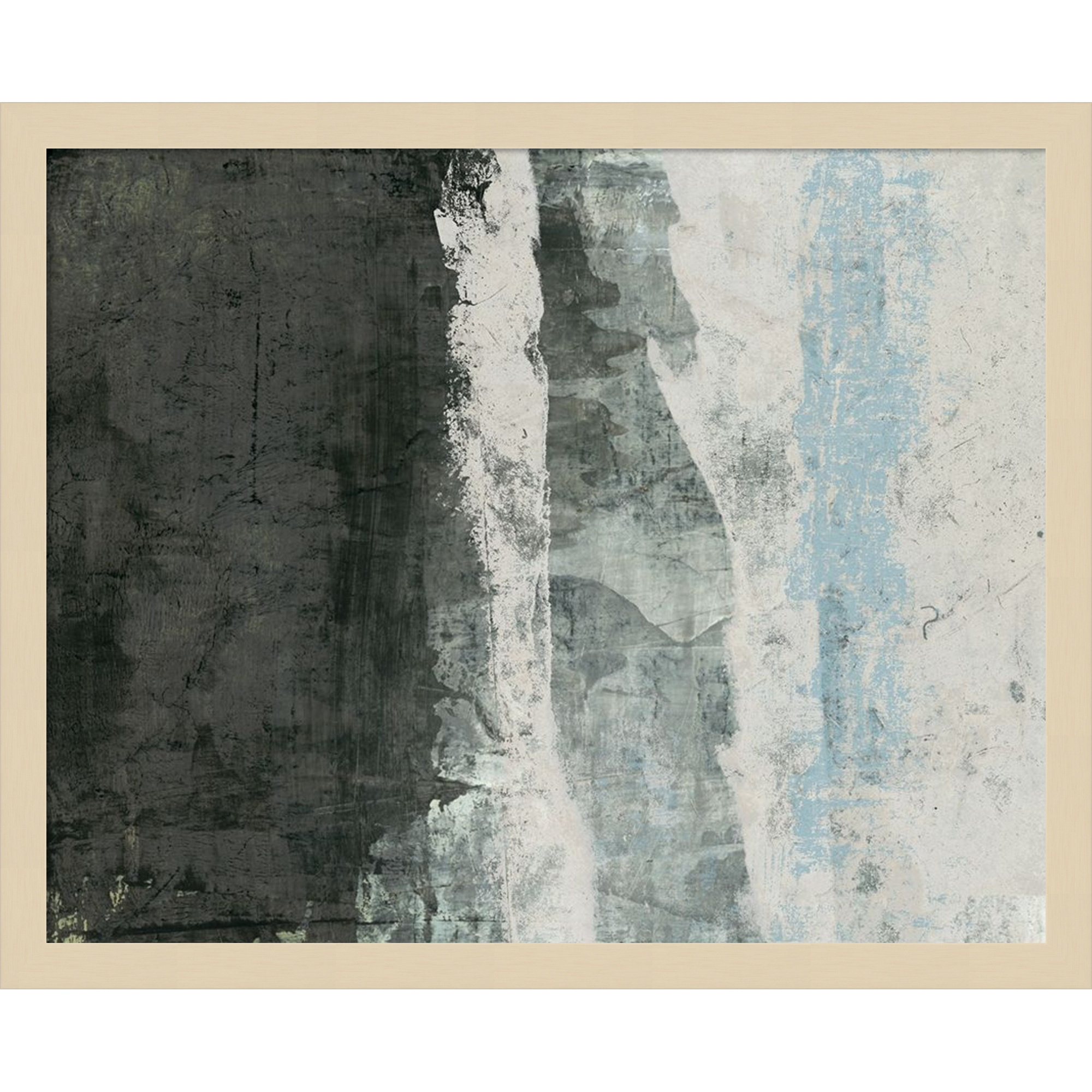 Black and Grey and Blue II by Fresno Wood Framed Wall Art Print, Brown, 17" H x 21" W