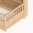 Rustic Pine Wood Twin Floor Bed With Storage Fence, Natural Finish
