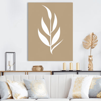 Minimal Botanicals, feuille simple sur fond beige