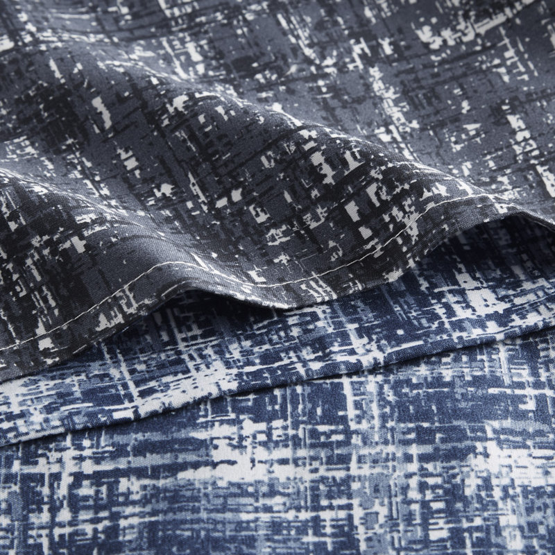Maca Texture Print Comforter Set, Blue, Full/Queen Comforter + 2 Standard Shams
