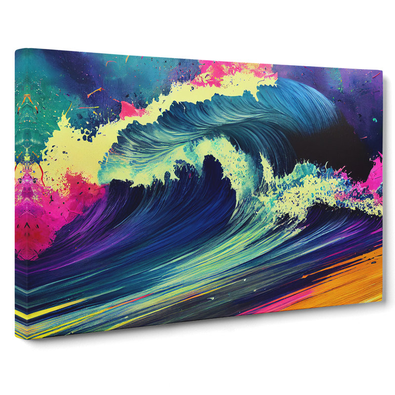 Paint Splash Ocean Wave Vol.1 Abstract - Wrapped Canvas Print, 40cm H x 60cm W x 3cm D
