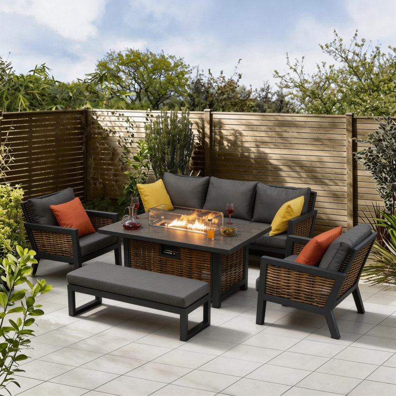 Patio Dining Set with Rectangular Table, Yes, 5