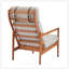 Fauteuil d'appoint Mid-Century moderne, structure en bois massif avec dossier haut, coussins rembourrés légers, conception ergonomique pour une assise confortable-130785007