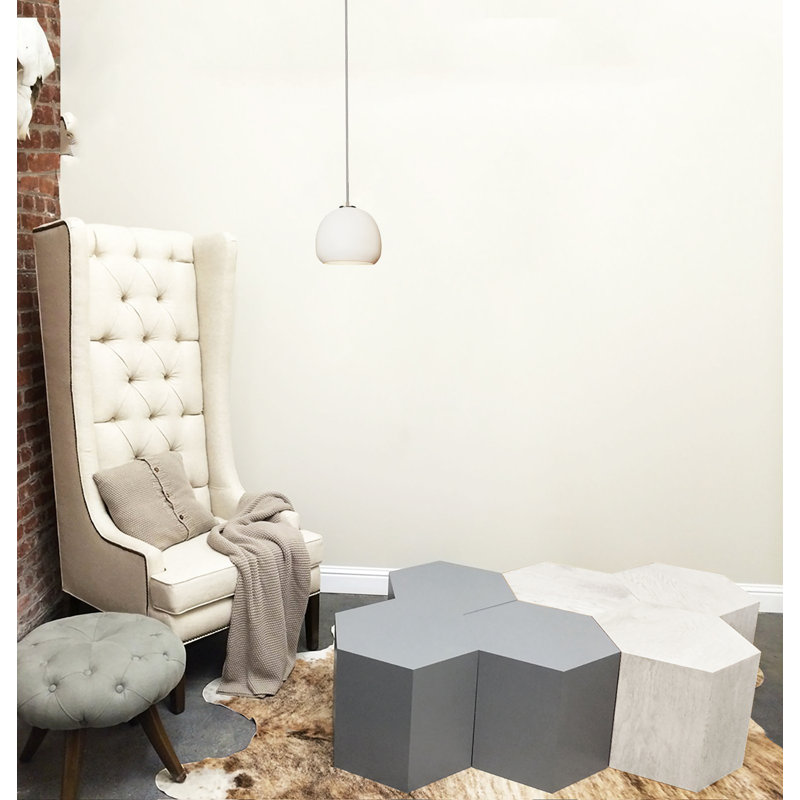 Geode 1 - Light Pendant, White, Ship Rope Cord