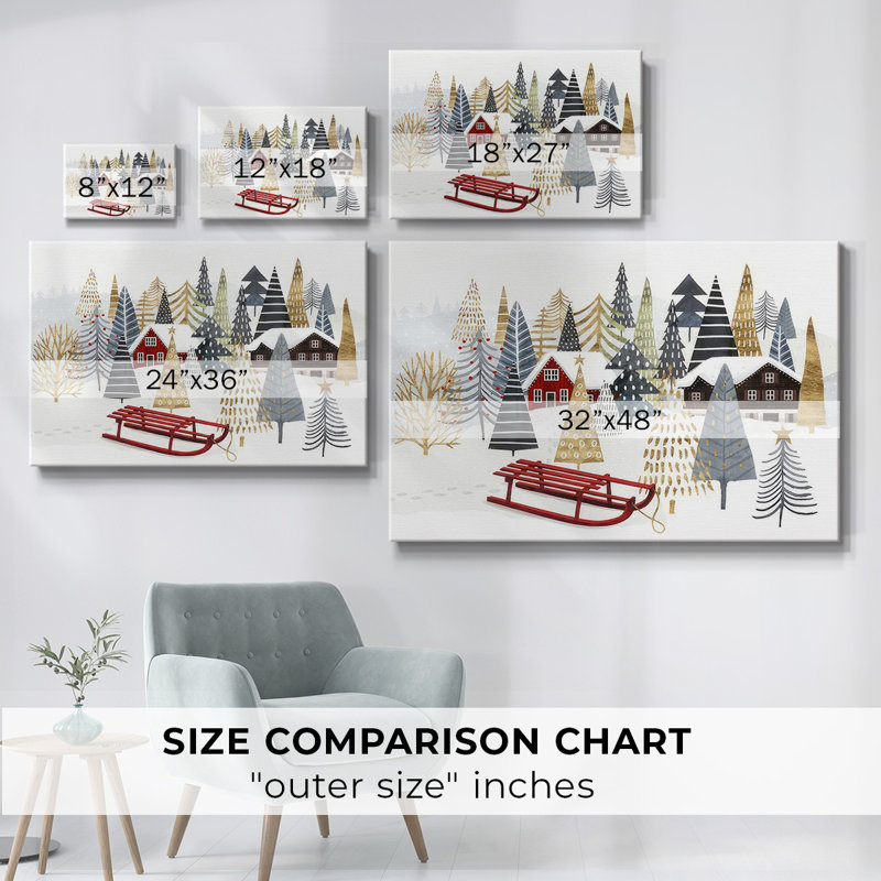 Toile tendue avec châssis de la collection Christmas Chalet, H 32 po x l 48 po