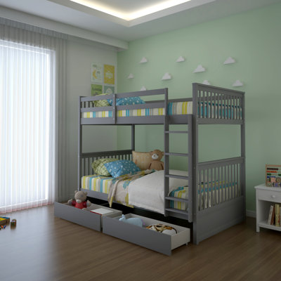 Helwin Kids Twin Over Twin Bunk Bed with Drawers -  Harriet Bee, 3C88FE40C3BD4D38BF16AEAA5872356D